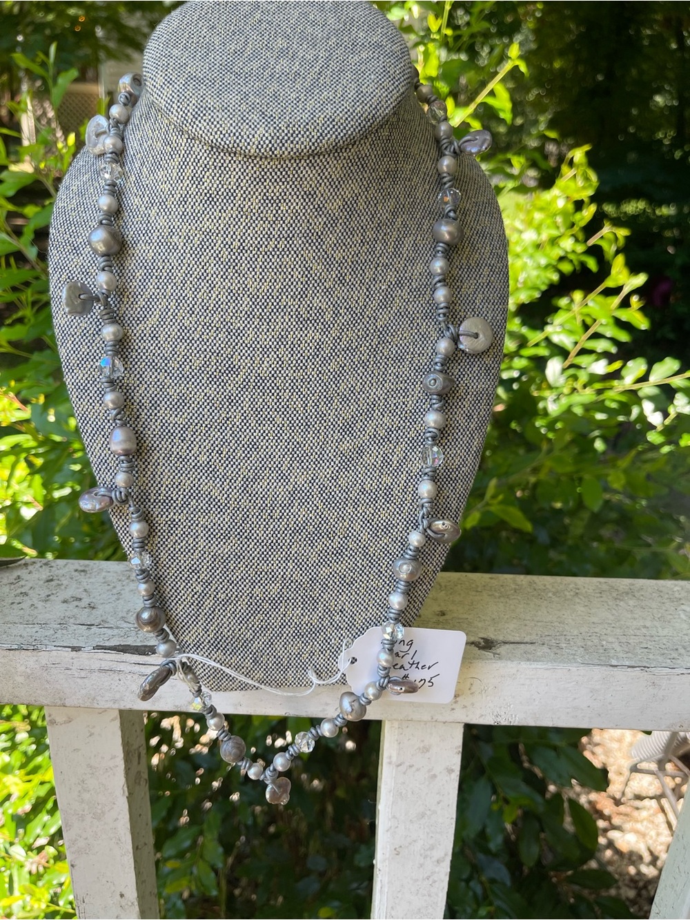 Hand Crafted Silver-Gray Pearl Bead Necklace